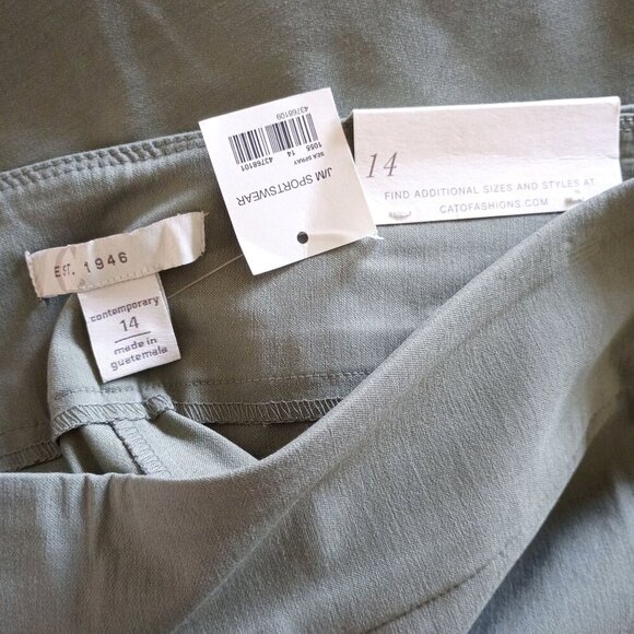 Cato Crochet Hem Pull-On Ankle Pants Size 14 Mid Rise NWT Comfy Chic - Picture 5 of 13